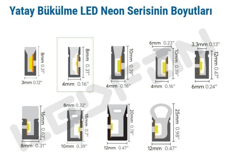 Yatay Bükülme Neon Led Serisi