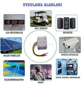 24V 12V 20A 240W Voltaj Düşürücü Alüminyum Kasa
