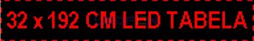32x192 cm P10 Led Tabela