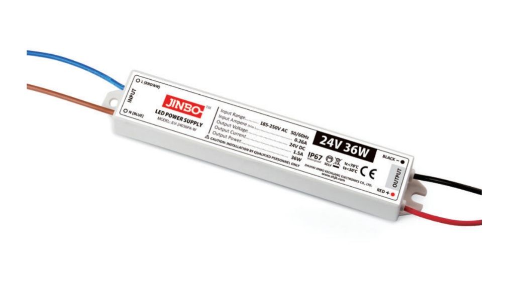 Jinbo 12V 3A 36W IP67 Dış Mekan Plastik Kasa Güç Kaynağı