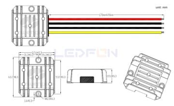 12V/24V 5V 10A 50W Voltaj Düşürücü Alüminyum Kasa