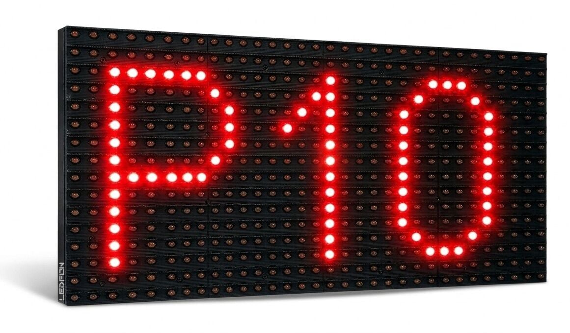 P10 Kırmızı Dip Led Panel 16x32cm Dış Mekan