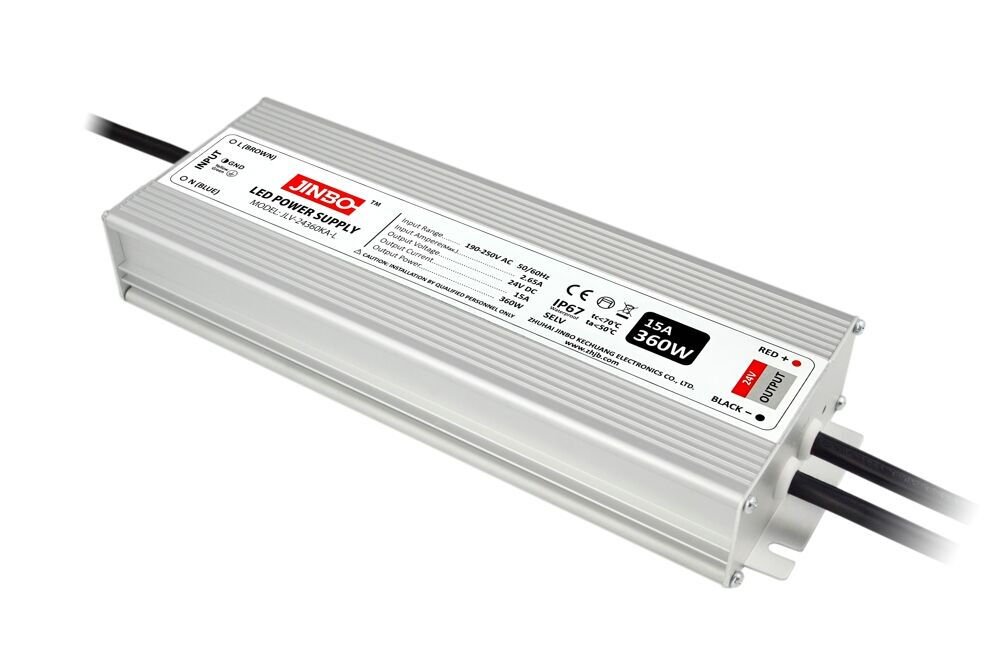 Jinbo 24V 15A 360W IP67 Dış Mekan Güç Kaynağı