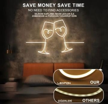 6x12mm 12V 9W IP67 Mor Neon Led 1cm