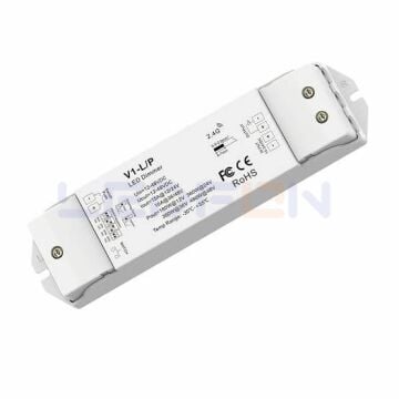 Duvar Tipi Bölge Kontrollü Tek Renk Led Dimmer Beyaz (12V-24V / 15A) +1  Adet Dim Alıcı Beyaz