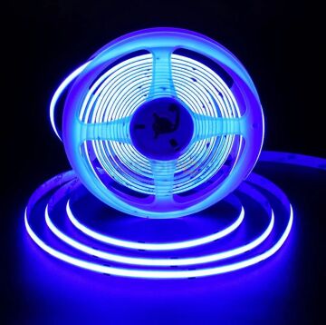 24V Mavi COB Şerit Led 10W 480 Led/m IP20