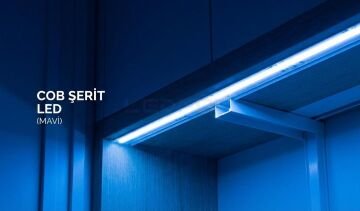 24V Mavi COB Şerit Led 10W 480 Led/m IP20