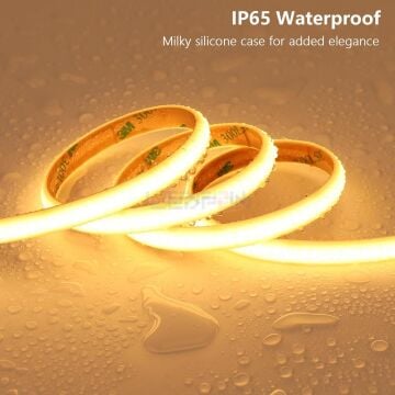 24V Silikonlu 3000K COB Şerit Led 10W 480Led/mt IP65