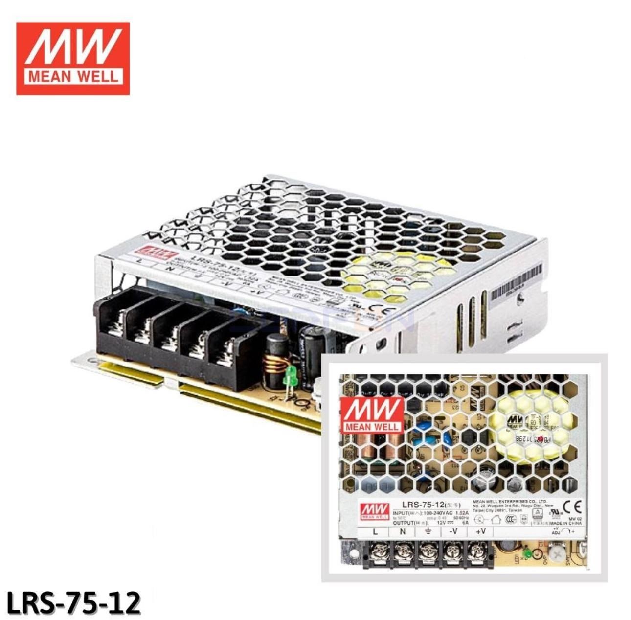 LRS-75-12 Mean Well 12V 6A 75W Güç Kaynağı