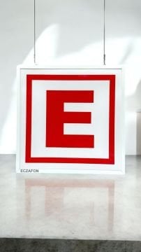 Eczane E Logo Led Tabela 60x60cm Yeni Nesil Kumandalı