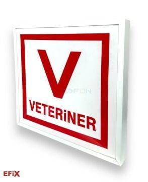 Veteriner V Logo Led Tabela 60x60cm