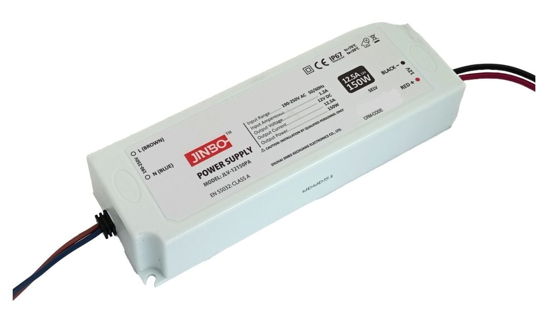 Jinbo 24V 6.25A 150W IP67 Dış Mekan Plastik Kasa Güç Kaynağı