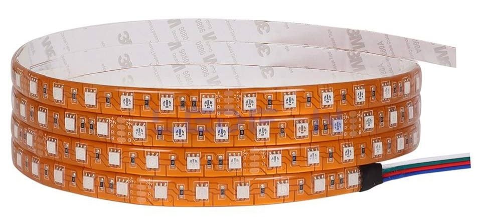 24V Silikonlu RGB Şerit Led 14.4W Bakır PCB 3Çip IP62