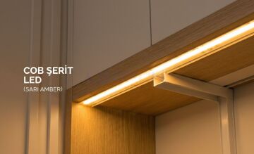 12V Sarı COB Şerit Led 10W 480Led/mt IP20