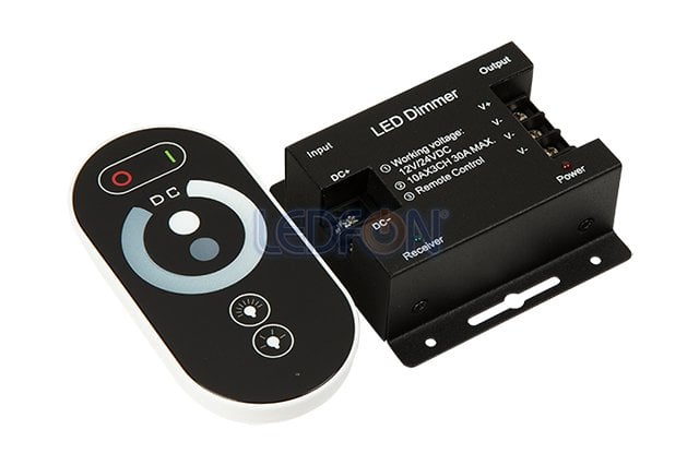 Dokunmatik RF Kumandalı Tek Renk LED Dimmer (12V-24V / 30A)
