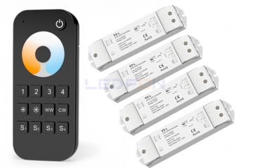 Bölge Kontrollü Tunable White CCT Led Kontrol Cihazı (12V-24V / 16A) +4 Ek Alıcı
