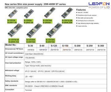 12V 12.5A 150W Slim Kasa Adaptör