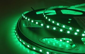 12V 5mm Yeşil Şerit Led 9.6W 120 Led IP20