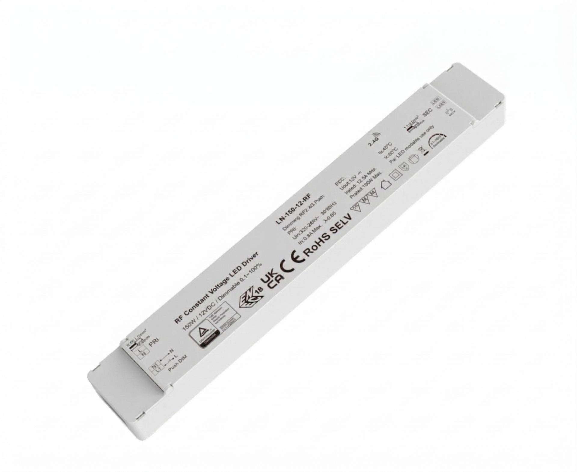 220V AC ve RF Kumanda Destekli Dahili Güç Kaynaklı 24V 150W Led Dimmer