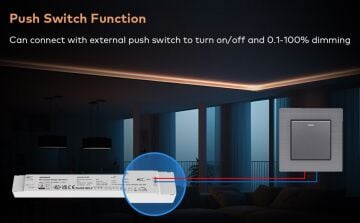 220V AC ve RF Kumanda Destekli Dahili Güç Kaynaklı 24V 150W Led Dimmer