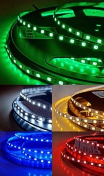 12V 5mm 3000K Şerit Led 9.6W 120 Led IP20