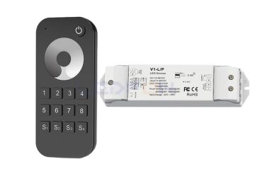 Bölge Kontrollü RF Kumandalı Tek Renk LED Dimmer Kontrol Cihazı (12V–24V / 15A) +1 Ek Alıcı