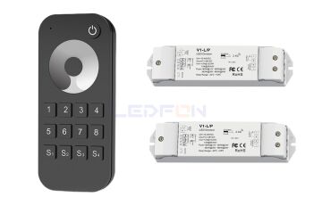 Bölge Kontrollü RF Kumandalı Tek Renk LED Dimmer Kontrol Cihazı (12V–24V / 15A) +2 Ek Alıcı