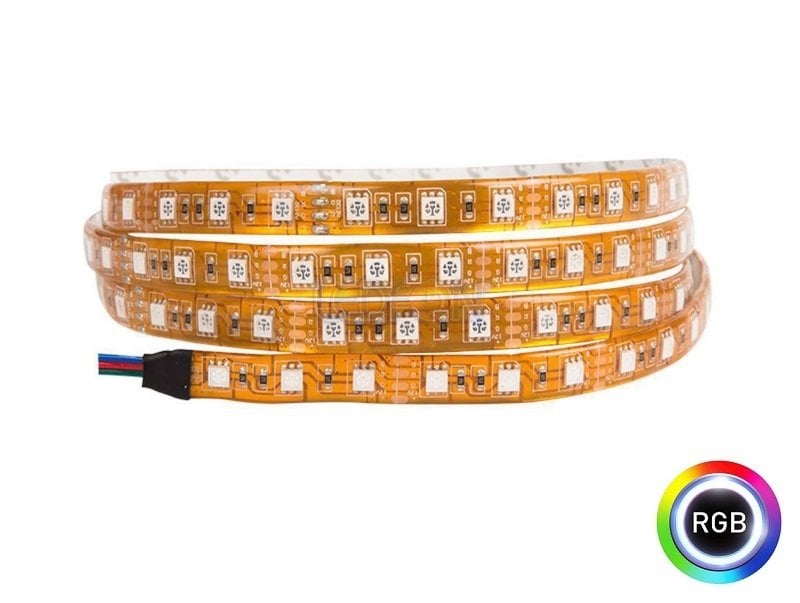 12V 14.4W Bakır PCB 3 Çip IP62 Silikonlu RGB Şerit Led