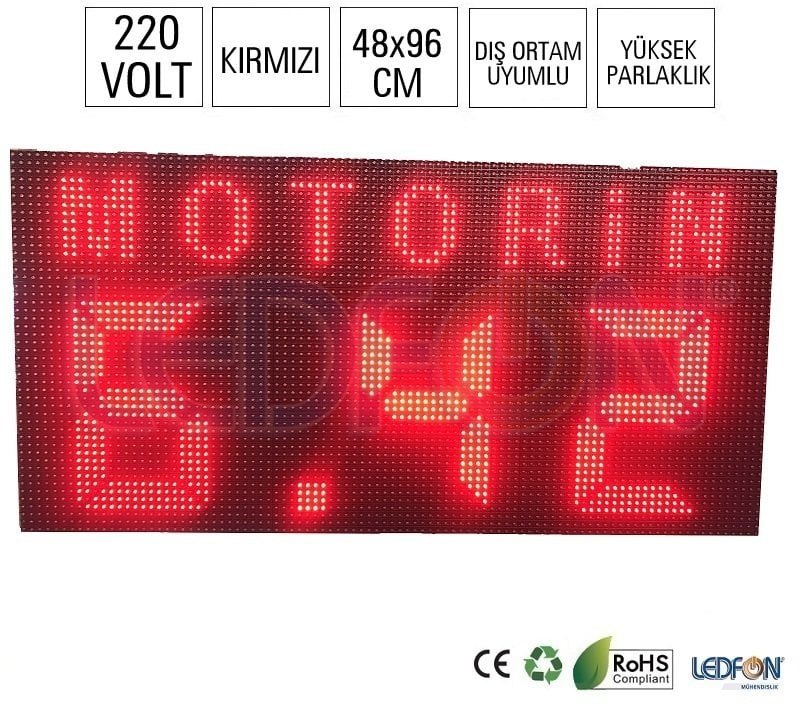 Buton Kontrollü Akaryakıt Led Fiyat Panosu