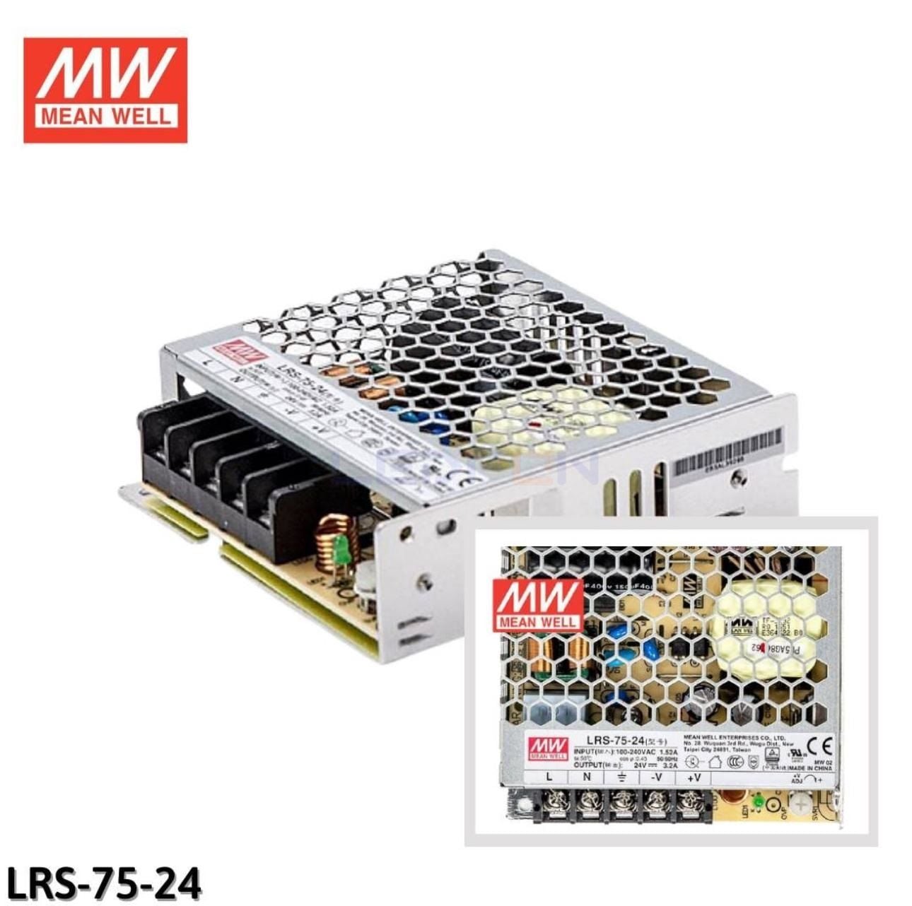 LRS-75-24 Mean Well 24V 3.2A 75W Adaptör