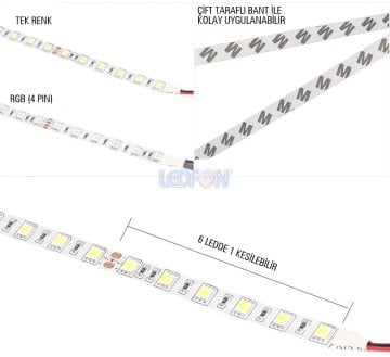 24V 3000K Şerit Led 14.4W 3 Çip IP20