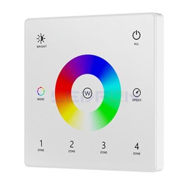 Duvar Tipi Bölge Kontrollü RGB/RGBW Led Kontrol Cihazı Beyaz (12V-24V / 20A)