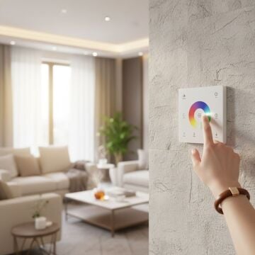 Duvar Tipi Bölge Kontrollü RGB/RGBW Led Kontrol Cihazı Beyaz (12V-24V / 20A)