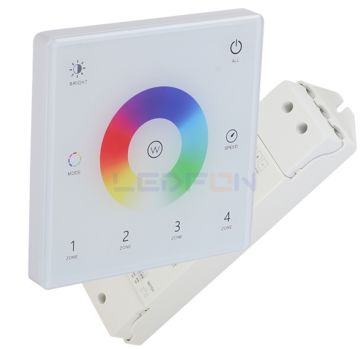 Duvar Tipi Bölge Kontrollü RGB/RGBW Led Kontrol Cihazı Beyaz (12V-24V / 20A)