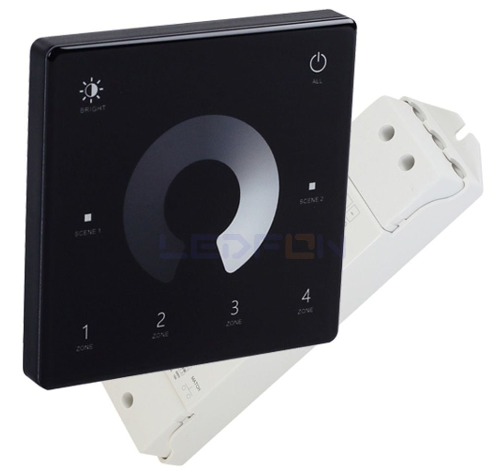 Duvar Tipi Bölge Kontrollü Tek Renk Led Dimmer Siyah  (12V-24V /15A)