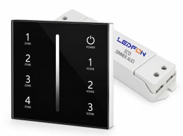 Duvar Tipi Bölge Kontrollü Tek Renk Led Dimmer Siyah  (12V-24V /15A)
