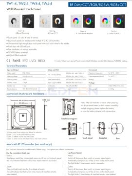 Duvar Tipi Tek Renk Bölge Kontrollü Led Dimmer Kumanda Siyah +2 Adet Dim Alıcı Siyah