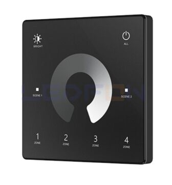 Duvar Tipi Tek Renk Bölge Kontrollü Led Dimmer Kumanda Siyah