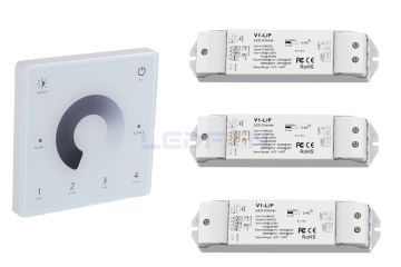 Duvar Tipi Dokunmatik Led Dimmer Beyaz 15A +3 Adet Dim Alıcı Beyaz