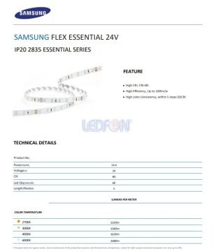 Samsung 24V 5000K Şerit Led 14.4W 60 Led IP20