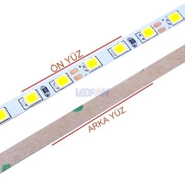 12V 5mm Sarı Şerit Led 9.6W 120 Led IP20