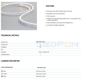 10x18mm 24V RGB Neon Led 14W IP67