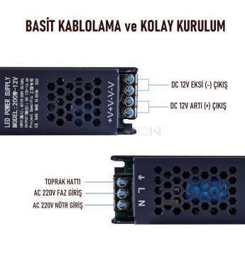 24V 5A 120W Slim Kasa Adaptör