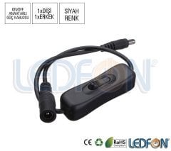 On Off Anahtarlı DC Bağlantı Kablosu Siyah