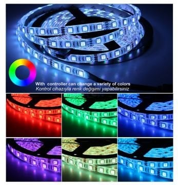 24V RGB Şerit Led 14.4W 3Çip IP20