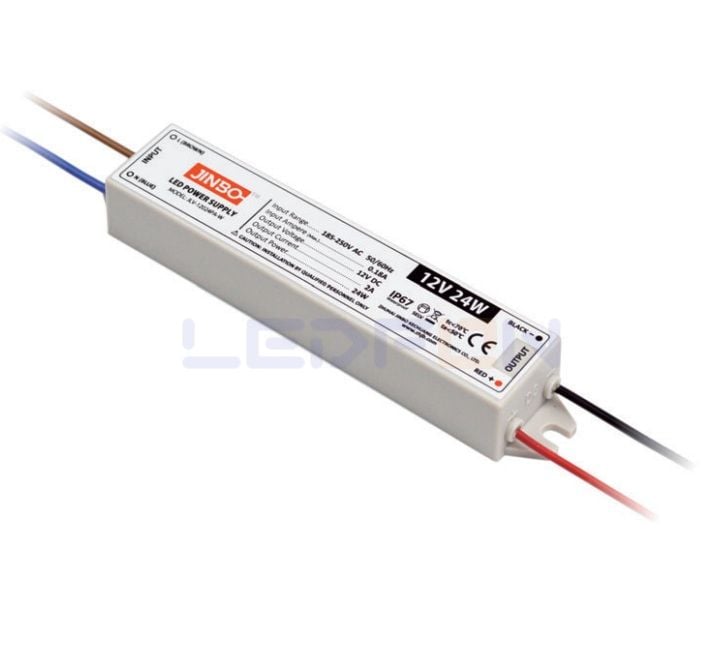 Jinbo 12V 2A 24W IP67 Dış Mekan Plastik Slim Adaptör