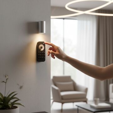 Bölge Kontrollü RF Kumandalı Tek Renk LED Dimmer Kontrol Cihazı (12V–24V / 15A) Sadece Kumanda