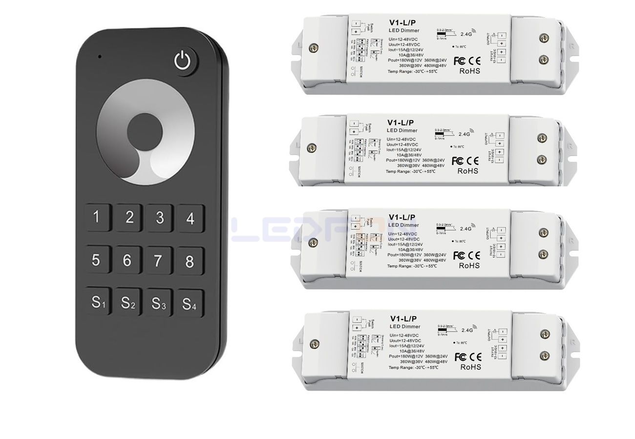 RF Kumandalı Led Dimmer Kontrol Cihazı +4 Adet Dim Alıcı