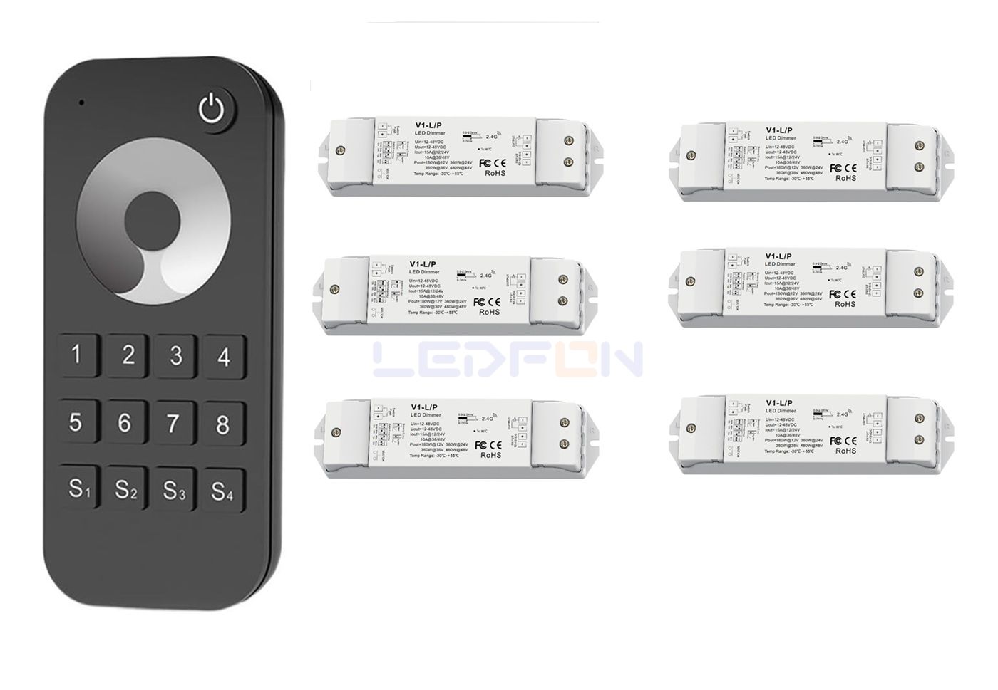 RF Kumandalı Led Dimmer Kontrol Cihazı +6 Adet Dim Alıcı