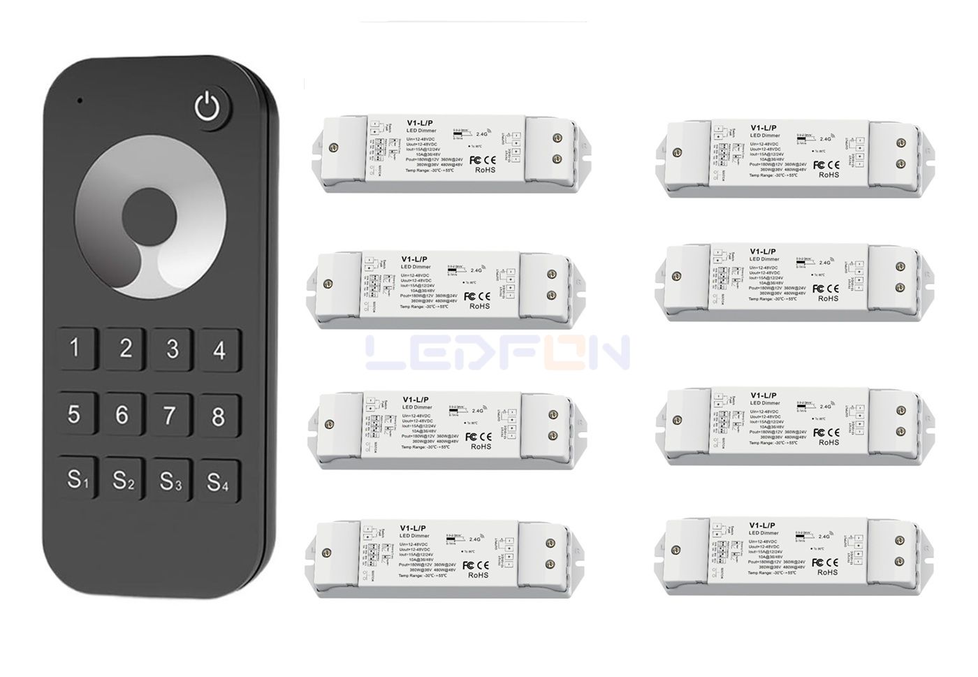 RF Kumandalı Led Dimmer Kontrol Cihazı +8 Adet Dim Alıcı